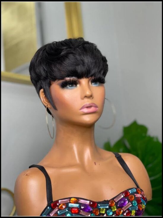 Pixie Cut Wig Human Hair Short Layered Straight Glueless Daily Wear Chic main image 5